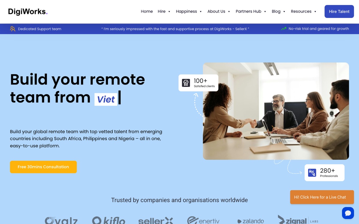 DigiWorks website homepage
